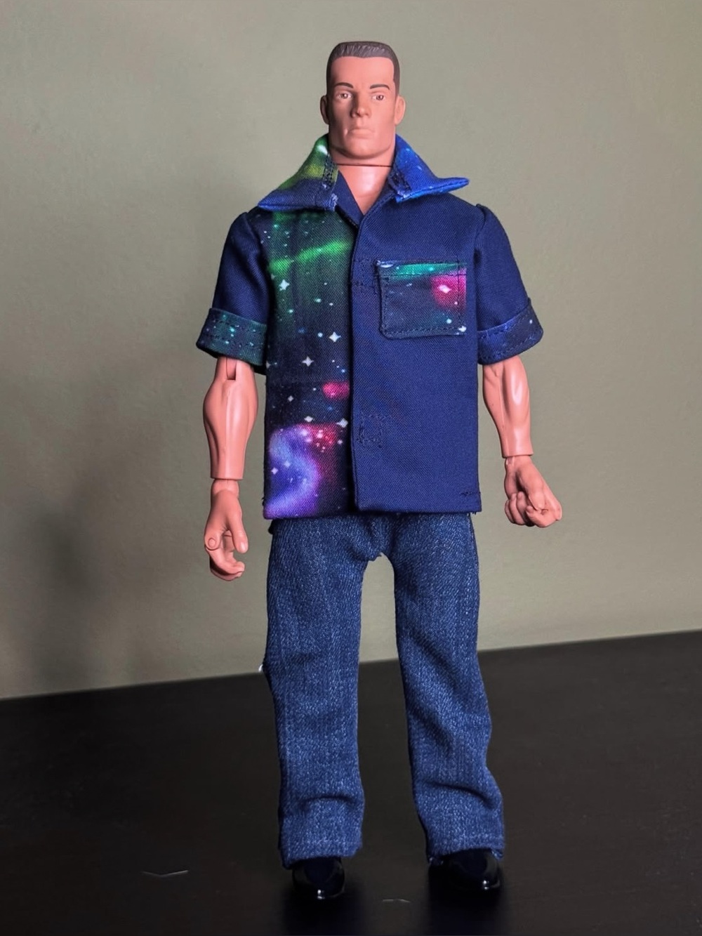 Galaxy themed Colorblock shirt for 12 inch dolls & action figures